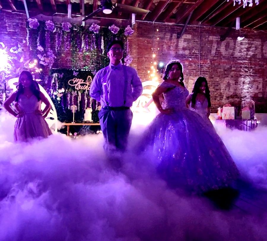 Quinceañera court dancing on the clouds in Bakersfield